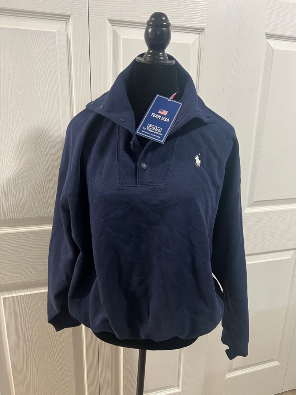 New Polo Ralph Lauren Team USA Fleece Button Mockneck - Picture 4 of 10